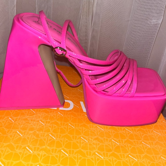 Naked Wolfe Shoes - Naked Wolfe Barbie Pink Platform Heels